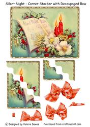 Silent Night - Corner Stacker with Decoupaged Bow