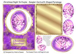 Christmas Night in Purple - Dangler Card with Shaped Pyramid