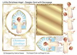 Little Christmas Angel - Dangler Card with Decoupage