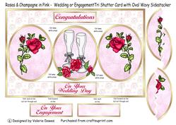 Champagne & Roses in Pink - Tri Shutter & Oval Wavy Stacker