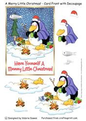 A Merry Little Christmas - Card Front with Decoupage