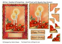 Glitter, Candles & Poinsettias - Quadro Duo Card Front