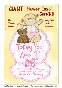 Giant Flower Easel Card Kit - Baby Girl's 1st Birthday