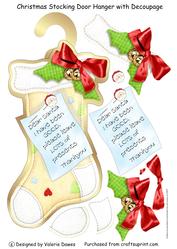Christmas Stocking Door Hanger with Decoupage
