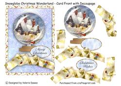 Snowglobe Christmas Wonderland - Card Front with Decoupage