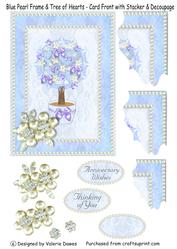 Blue Pearl Frame & Tree of Hearts - Best of Both Worlds Card
