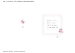 Baby Girl's Christening - Card Front with Lace Frame Insert
