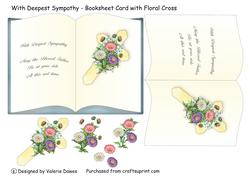 With Deepest Sympathy - Booksheet with Floral Cross