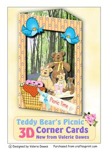 3D Corner Card Kit - Teddy Bear's Picnic