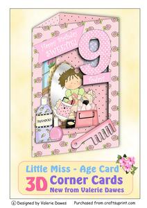 3D Corner Card Kit - Little Miss Age Card
