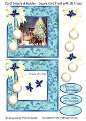 Carol Singers & Baubles - Square Front or Topper