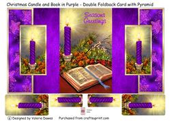 Christmas Candle & Book in Purple