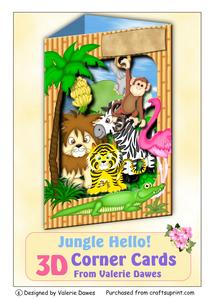 3D Corner Card Kit - Jungle Hello!