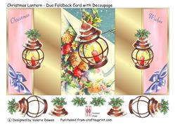 Christmas Lantern - Duo Foldback Card with Decoupage
