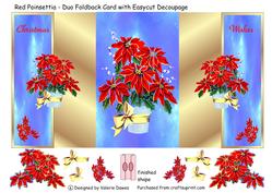 Red Poinsettias - Duo Foldback Card with Easycut Decoupage
