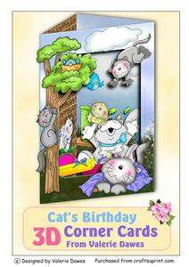 3D Corner Card Kit - Cat's Birthday