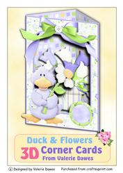 3D Corner Card Kit - Duck and Flowers