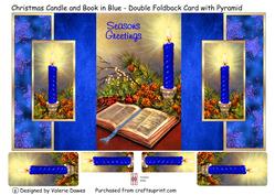 Christmas Candle & Book in Blue - Duo Fold Card & Stackers