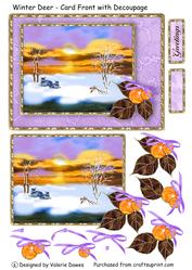 Winter Deer - Card Front with Decoupage