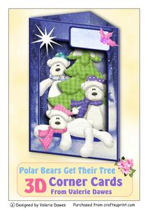 3D Corner Card Kit - Polar Bears Get Their Tree