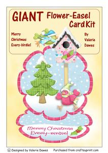 Giant Flower Easel Card Kit - Merry Christmas Every-birdie!