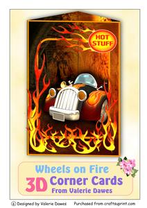 3D Corner Card Kit - Wheels on Fire