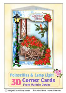 3D Corner Card Kit - Poinsettias & Lamp Light