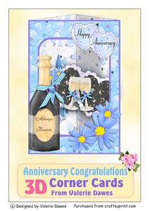 3D Corner Card Kit - Anniversary Congratulations