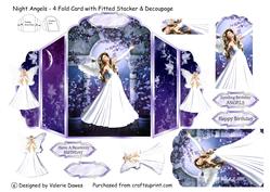 Night Angels - 4 Fold Card with Stacker & Decoupage