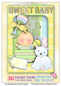 3D Corner Card Kit - Welcome New Baby Boy or Girl