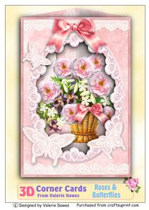 3D Corner Card Kit - Roses & Butterflies