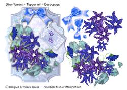 Starflowers - Large Topper with Decoupage