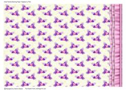 Holly Pastels Background with Ruffle Border Raspberry/pink