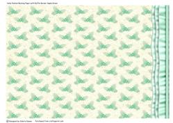 Holly Pastel Background with Ruffle Border Apple/green