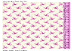 Holly Pastel Background with Ruffle Border Raspberry/sherbet
