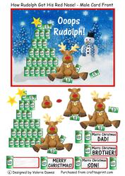 How Rudolph Got His Red Nose - Male Christmas Card Front