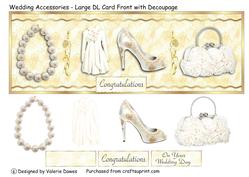 Wedding Accessories - Large Dl Card Front with Decoupage