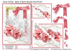 Silver & Pink - Best of Both Worlds Card Front or Topper