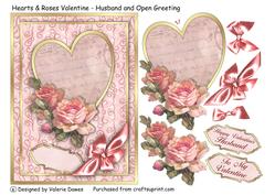Hearts & Roses Valentine - Husband & Open Greeting