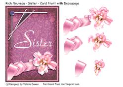 Rich Nouveau - Sister - Card Front with Decoupage