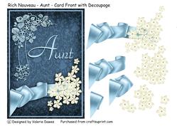 Rich Nouveau - Aunt - Card Front with Decoupage
