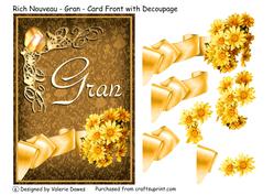 Rich Nouveau - Gran - Card Front with Decoupage