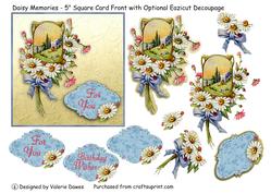 Daisy Memories - 5" Square with Optional Eazicut Decoupage