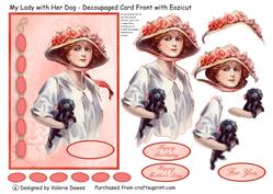 My Lady with Her Dog - Card Front with Optional Eazicut