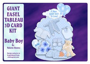 Giant Easel Tableau 3D Card Kit - Baby Boy