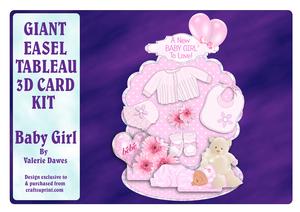 Giant Easel Tableau 3D Card Kit - Baby Girl
