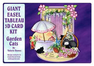 Giant Easel Tableau 3D Card Kit - Garden Cats