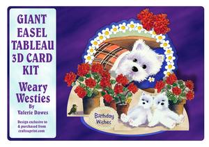 Giant Easel Tableau 3D Card Kit - Weary Westies