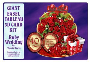 Image of cup176128_203 - Giant Easel Tableau 3D Card Kit - Ruby Wedding