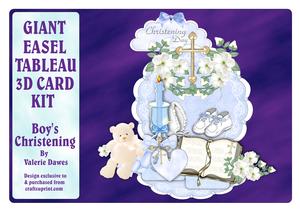 Giant Easel Tableau 3D Card Kit - Boy's Christening